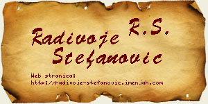 Radivoje Stefanović vizit kartica